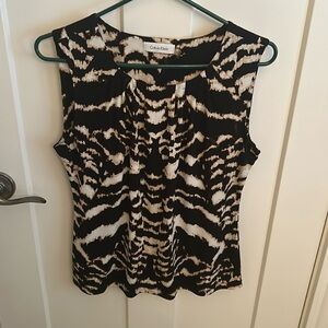 Calvin Klein animal print sleeveless stretchy top, size M